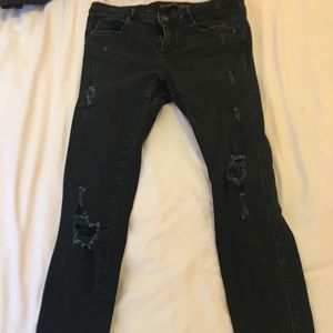 Zara Black Ripped Skinny Jeans